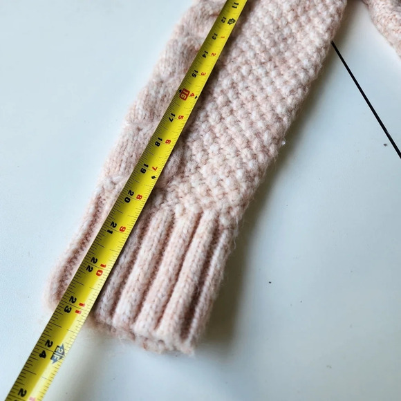 American Eagle Brush Pink Soft & Cozy Mock Neck Cropped Cable Knit Sweater M - Picture 14 of 14
